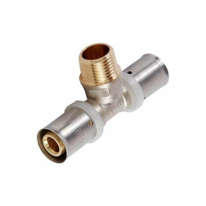 PEX Press T-Stück mit Außengewinde – Pressfitting U-Kontur für Verbundrohr 16 / 20 / 25 mm