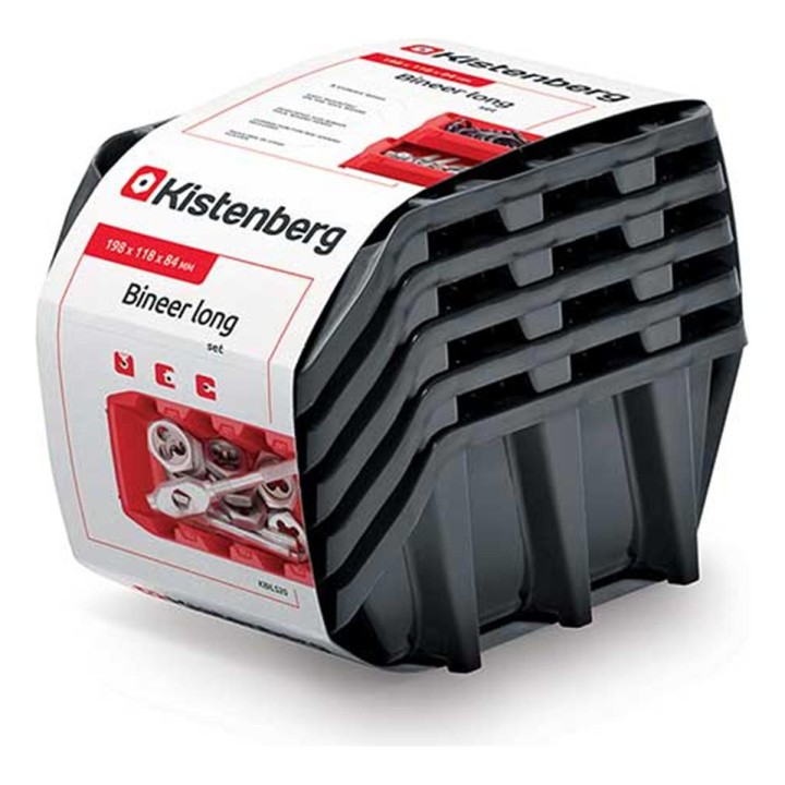 5 Hängeboxen 198 × 118 × 84 mm für Werkzeugwand